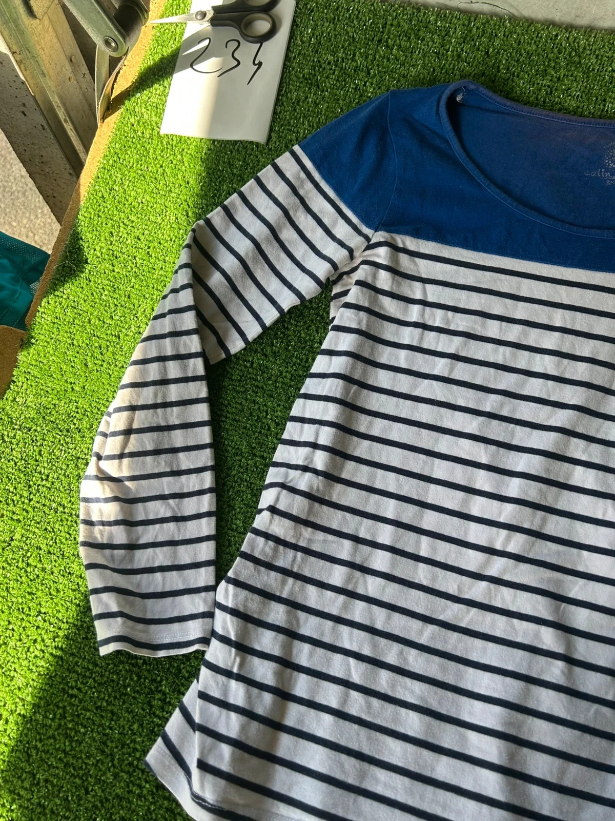 Blusa de manga larga azul marino blanco Calin Kalin – photo 5